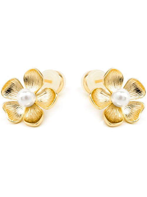 Boucles d'oreilles Luxenter en perles blanches et or 18k - Miclaw - Kiabi