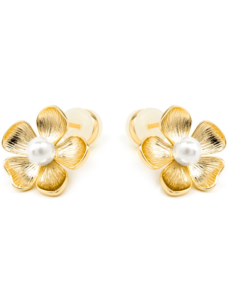 Boucles d'oreilles Luxenter en perles blanches et or 18k - Miclaw Argent - Kiabi