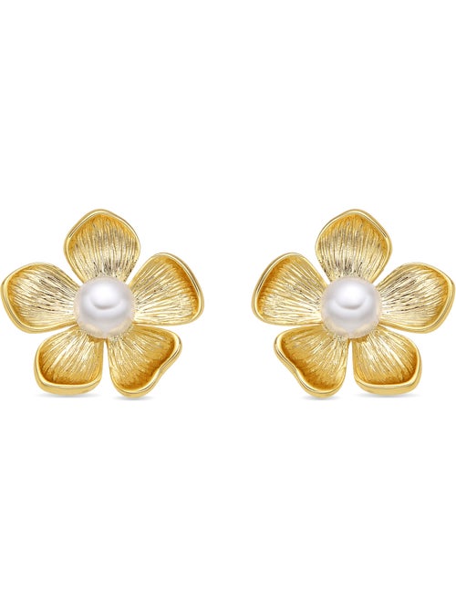 Boucles d'oreilles Luxenter en perles blanches et or 18k - Miclaw - Kiabi