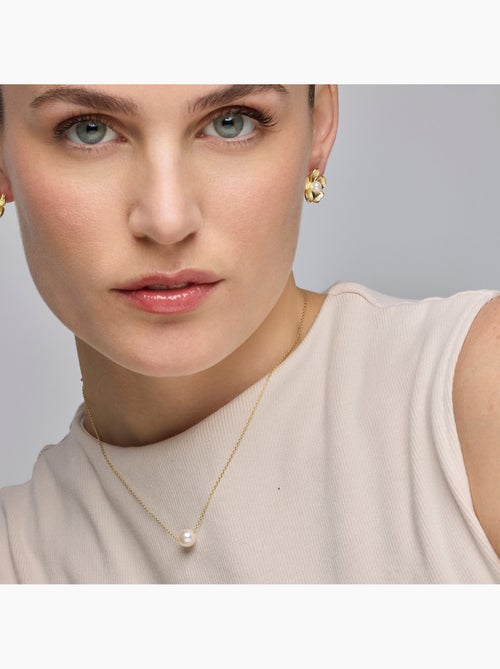 Boucles d'oreilles Luxenter en perles blanches et or 18k - Miclaw - Kiabi