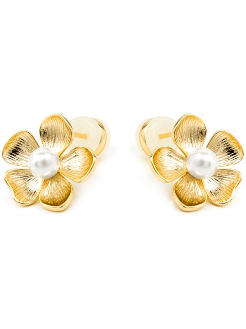 Boucles d'oreilles Luxenter en perles blanches et or 18k - Miclaw - Kiabi