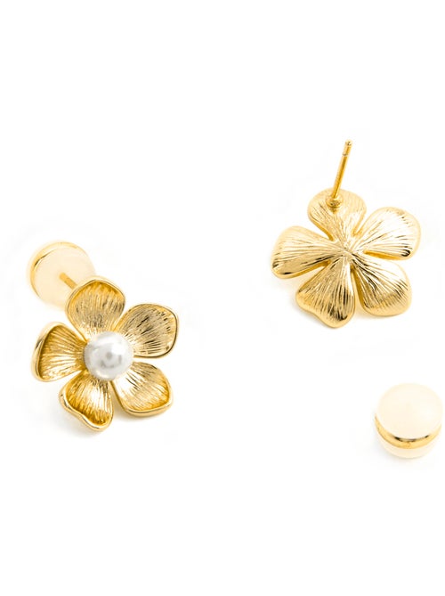 Boucles d'oreilles Luxenter en perles blanches et or 18k - Miclaw - Kiabi