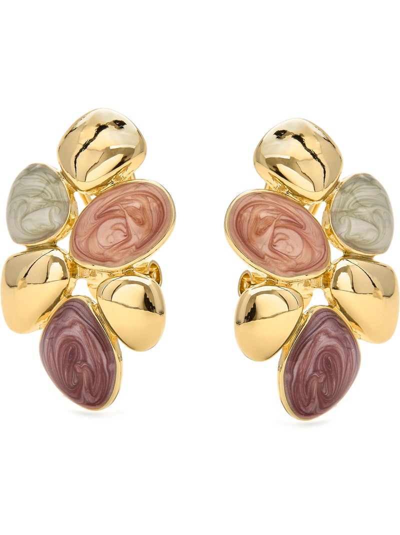 Boucles d'oreilles Luxenter en résine orange et plaqué or 18k - Niro Orange - Kiabi