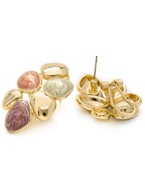 Boucles d'oreilles Luxenter en résine orange et plaqué or 18k - Niro - Kiabi