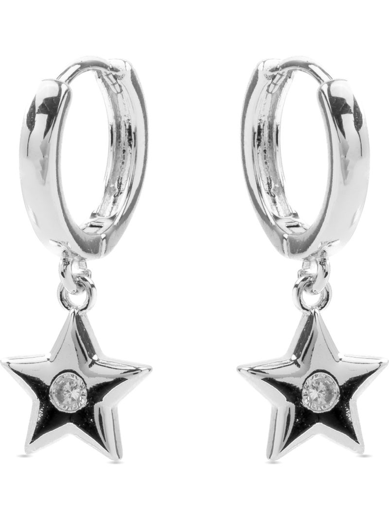 Boucles d'oreilles Luxenter en zircon brillant plaqué rhodium - Lihus Argent - Kiabi