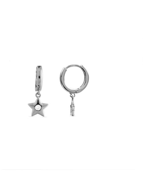 Boucles d'oreilles Luxenter en zircon brillant plaqué rhodium - Lihus - Kiabi