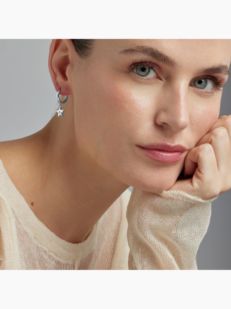 Boucles d'oreilles Luxenter en zircon brillant plaqué rhodium - Lihus Blanc - Kiabi