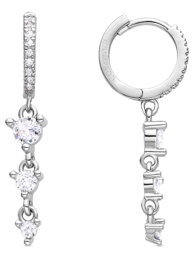 Boucles D'Oreilles Argent 925 ALEXCRAFT - Pendantes Infini Zircon | Cadeau Femme Élégant