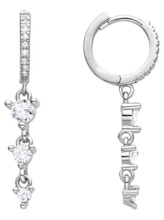Boucles d'oreilles Luxenter en zircon brillant rhodié - Ilafo
