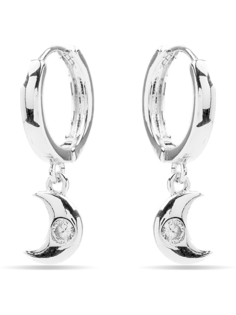 Boucles d'oreilles Luxenter en zircon brillant rhodié - Nekiel Blanc - Kiabi