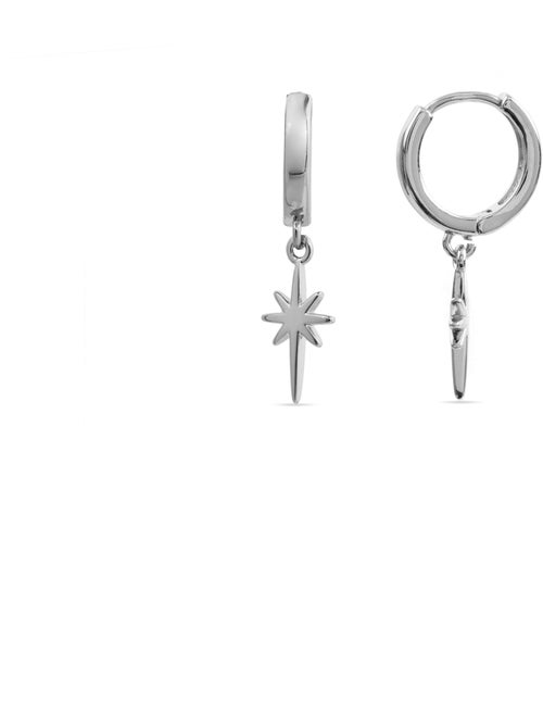Boucles d'oreilles Luxenter en zircon cubique brillant plaqué rhodium - Mandrake - Kiabi