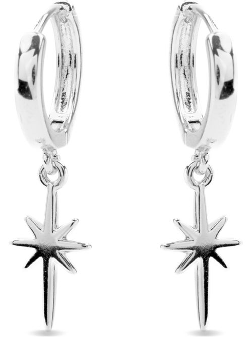 Boucles d'oreilles Luxenter en zircon cubique brillant plaqué rhodium - Mandrake - Kiabi