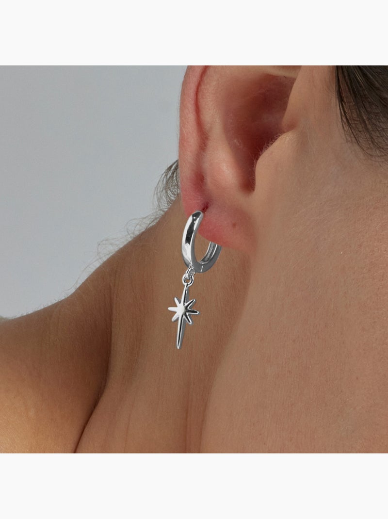 Boucles d'oreilles Luxenter en zircon cubique brillant plaqué rhodium - Mandrake Argent - Kiabi