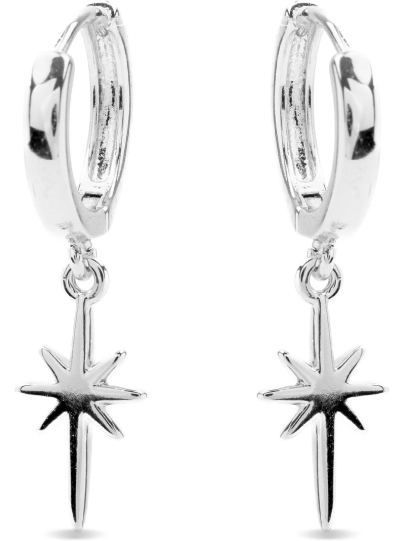 Boucles d'oreilles Luxenter en zircon cubique brillant plaqué rhodium - Mandrake Blanc - Kiabi