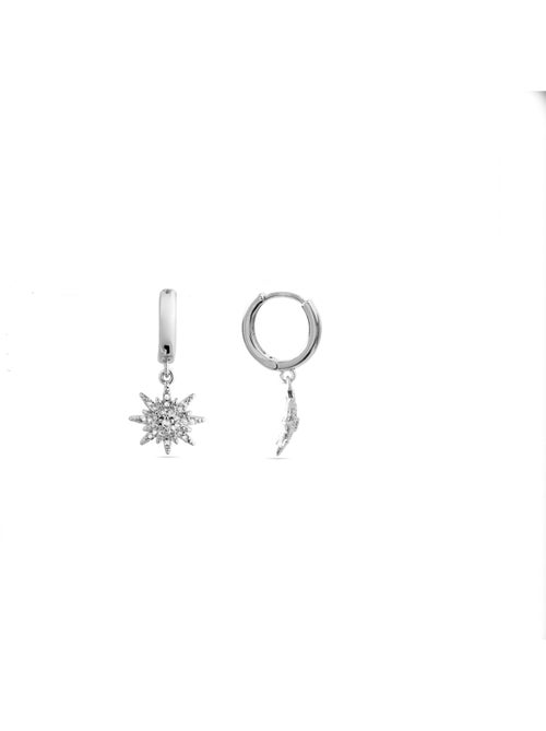 Boucles d'oreilles Luxenter en zircon cubique brillant plaqué rhodium - Tysco - Kiabi