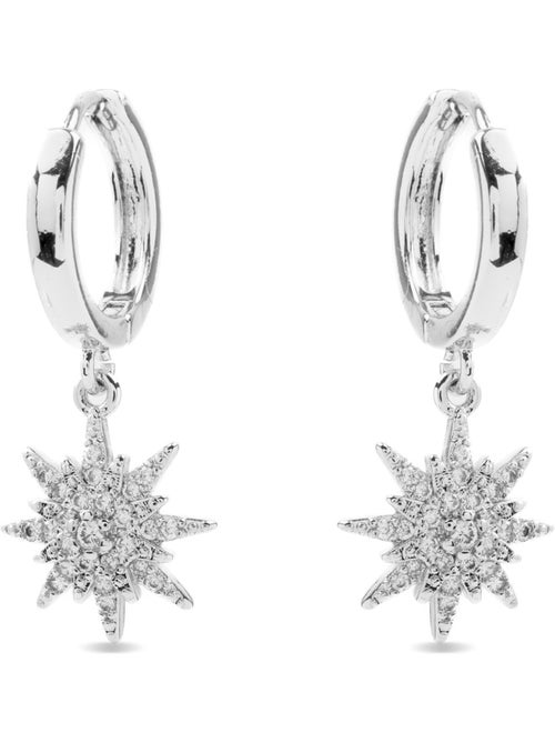 Boucles d'oreilles Luxenter en zircon cubique brillant plaqué rhodium - Tysco - Kiabi
