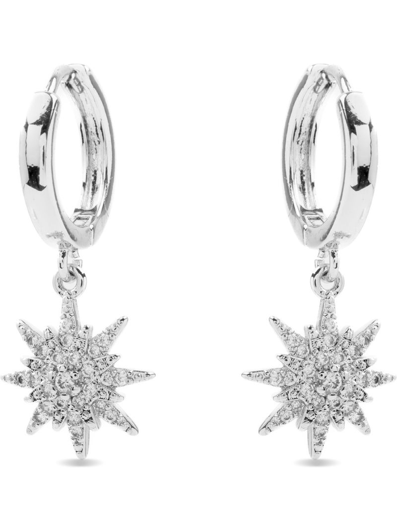 Boucles d'oreilles Luxenter en zircon cubique brillant plaqué rhodium - Tysco Blanc - Kiabi