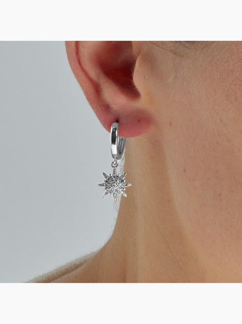 Boucles d'oreilles Luxenter en zircon cubique brillant plaqué rhodium - Tysco - Kiabi