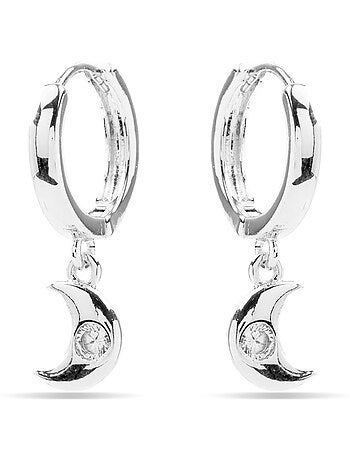Boucles d'oreilles Luxenter en zircone brillante finition rhodium - Nekiel