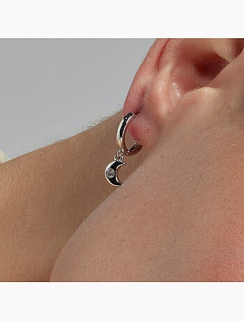 Boucles d'oreilles Luxenter en zircone brillante finition rhodium - Nekiel