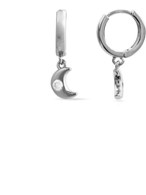 Boucles d'oreilles Luxenter en zircone brillante finition rhodium - Nekiel - Kiabi
