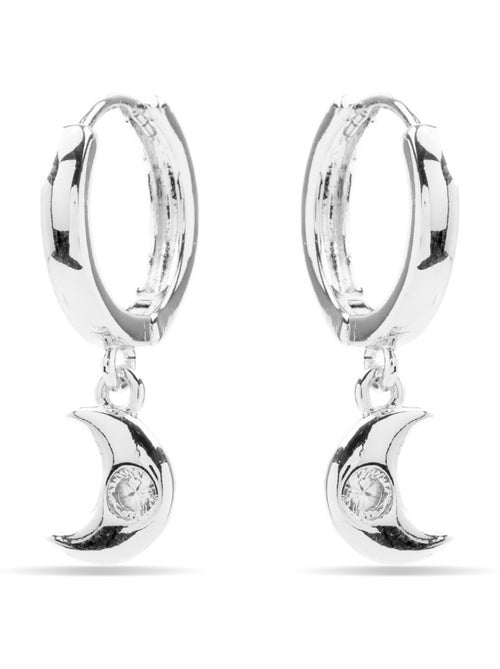 Boucles d'oreilles Luxenter en zircone brillante finition rhodium - Nekiel - Kiabi