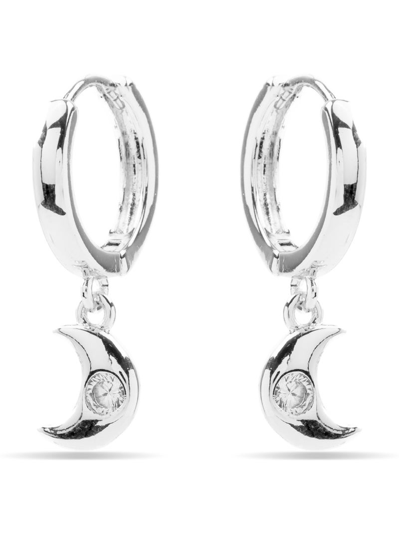 Boucles d'oreilles Luxenter en zircone brillante finition rhodium - Nekiel Argent - Kiabi