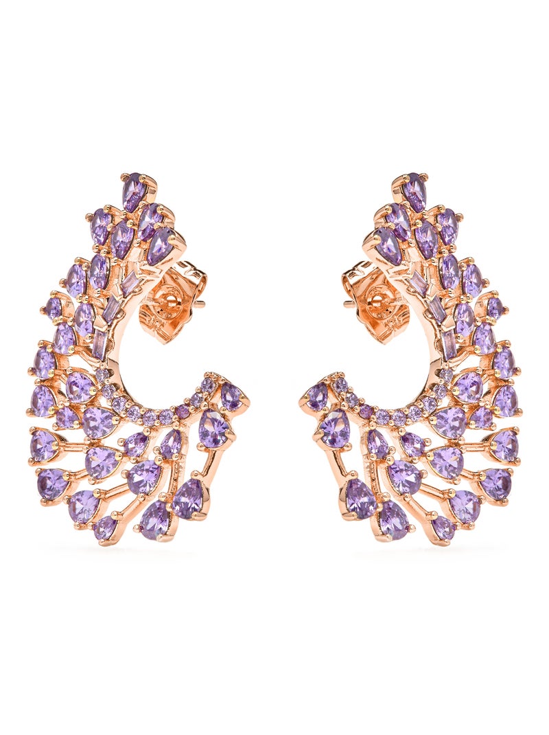 Boucles d'oreilles Luxenter en zircone cubique d'améthyste sur or jaune 18k - Narbel Violet - Kiabi