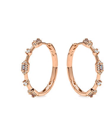 Boucles d'oreilles Luxenter en zircone finition or jaune 18k - Nemako