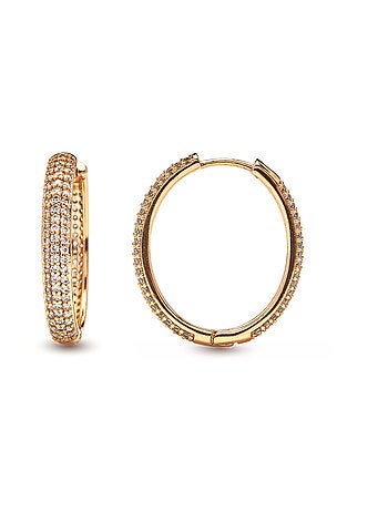 Boucles d'oreilles Luxenter en zircone finition or jaune 18k - Olide