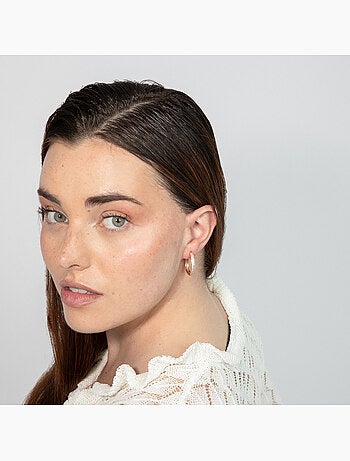 Boucles d'oreilles Luxenter en zircone finition or jaune 18k - Olide