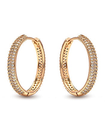 Boucles d'oreilles Luxenter en zircone finition or jaune 18k - Olide