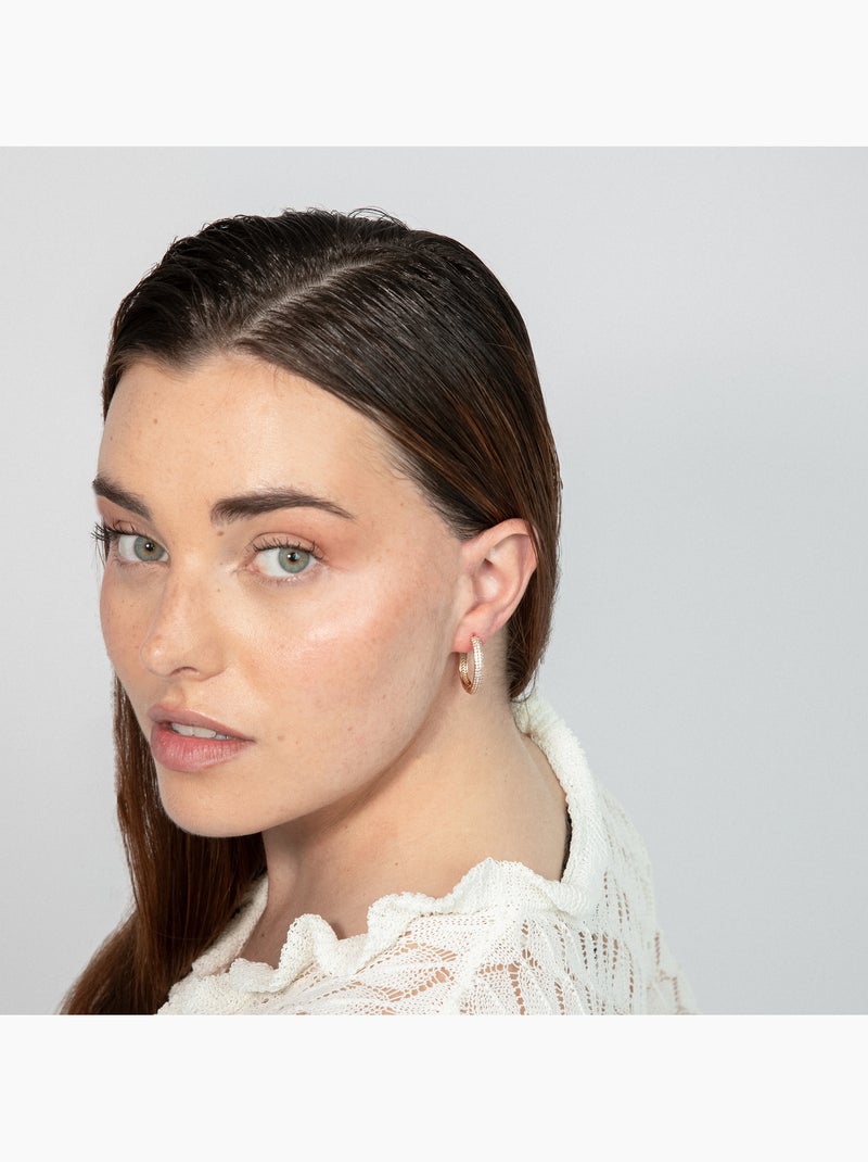 Boucles d'oreilles Luxenter en zircone finition or jaune 18k - Olide Argent - Kiabi