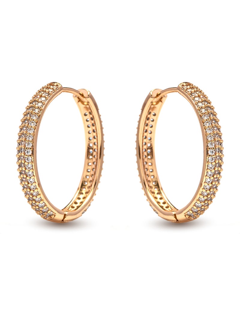 Boucles d'oreilles Luxenter en zircone finition or jaune 18k - Olide Argent - Kiabi