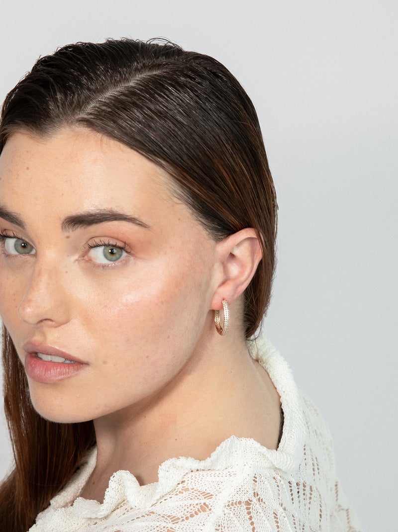 Boucles d'oreilles Luxenter en zircone finition or jaune 18k - Olide Blanc - Kiabi