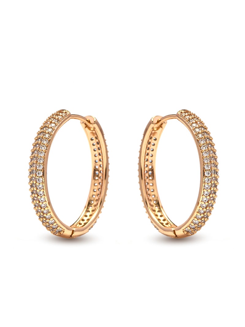 Boucles d'oreilles Luxenter en zircone finition or jaune 18k - Olide Blanc - Kiabi