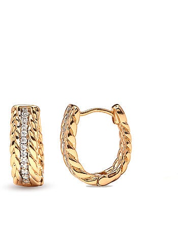Boucles d'oreilles Luxenter en zircone finition or jaune 18k - Rah
