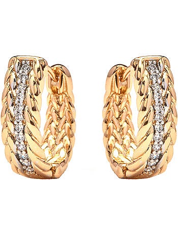 Boucles d'oreilles Luxenter en zircone finition or jaune 18k - Rah