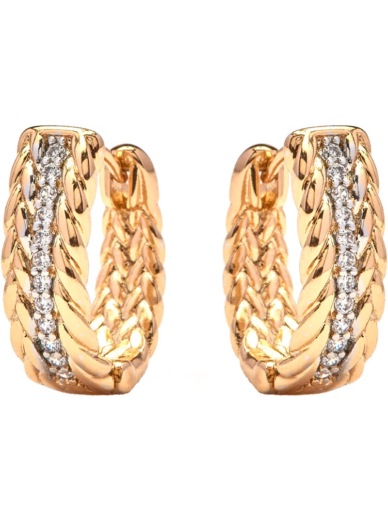 Boucles d'oreilles Luxenter en zircone finition or jaune 18k - Rah Argent - Kiabi