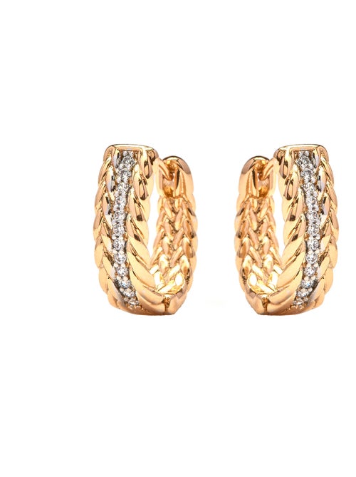 Boucles d'oreilles Luxenter en zircone finition or jaune 18k - Rah - Kiabi