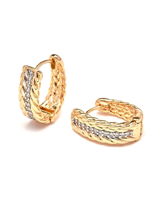 Boucles d'oreilles Luxenter en zircone finition or jaune 18k - Rah - Kiabi