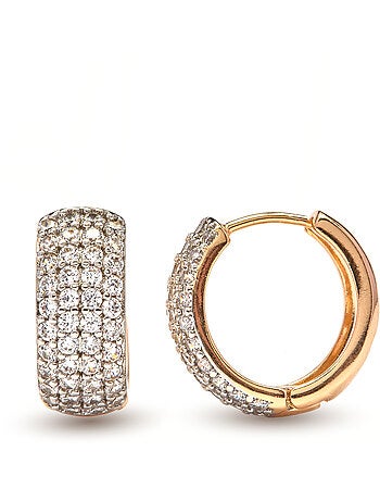 Boucles d'oreilles Luxenter en zircone finition or jaune 18k - Saniko