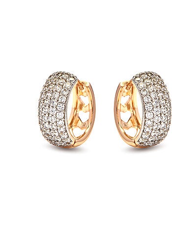 Boucles d'oreilles Luxenter en zircone finition or jaune 18k - Saniko