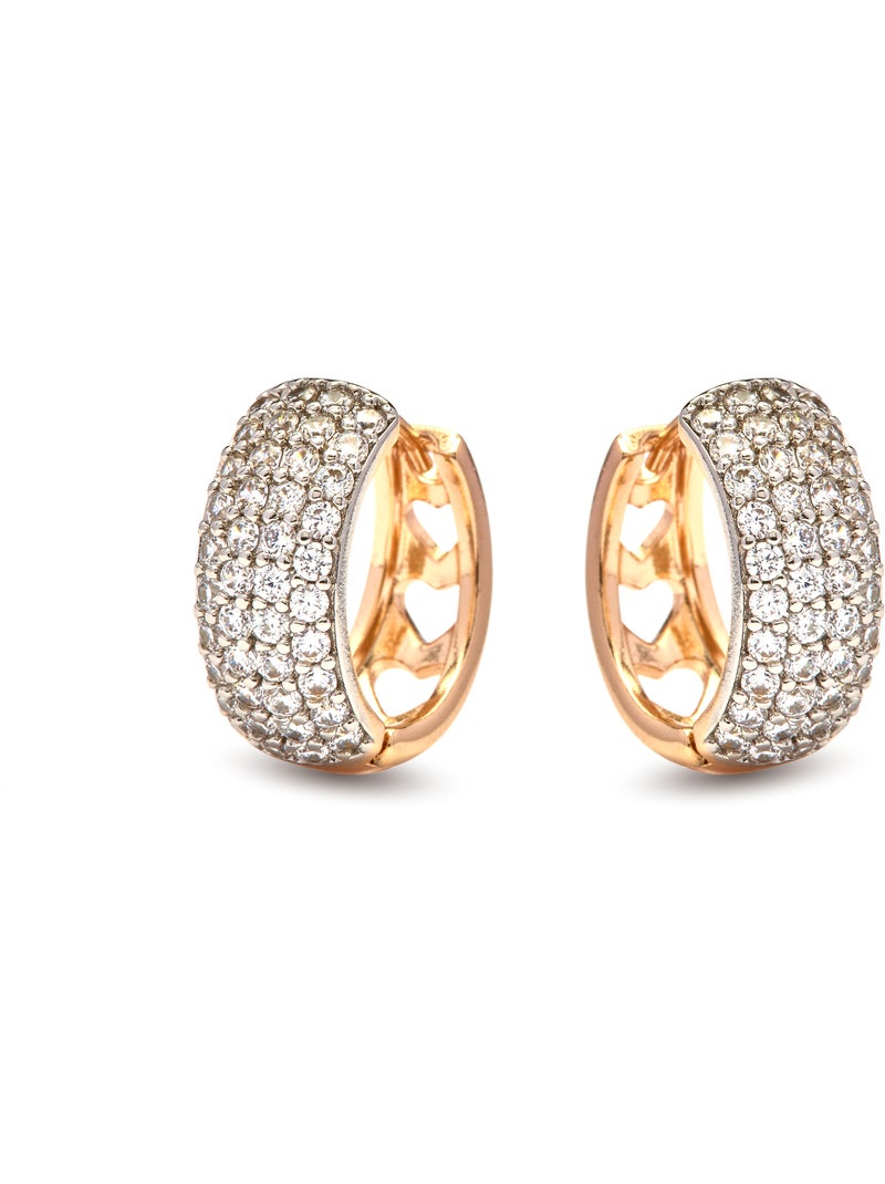 Boucles d'oreilles Luxenter en zircone finition or jaune 18k - Saniko Argent - Kiabi