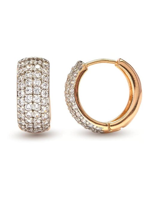 Boucles d'oreilles Luxenter en zircone finition or jaune 18k - Saniko - Kiabi