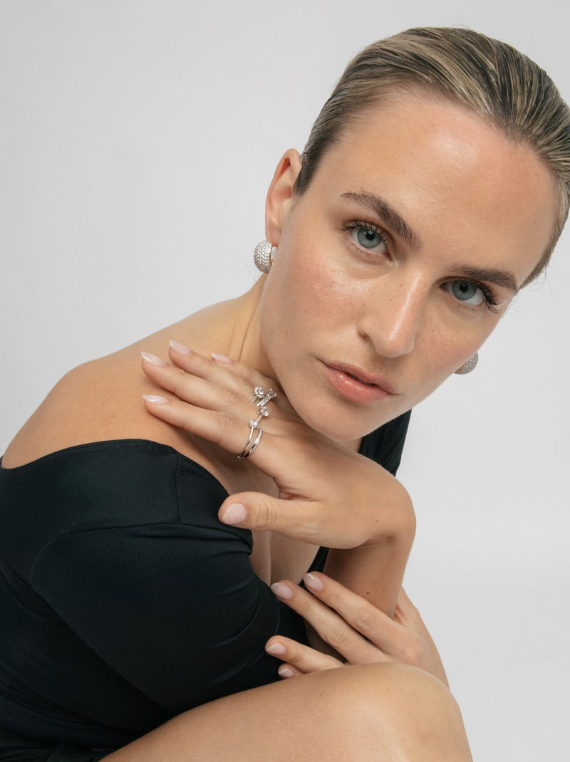 Boucles d'oreilles Luxenter en zircone finition or jaune 18k - Saniko Blanc - Kiabi