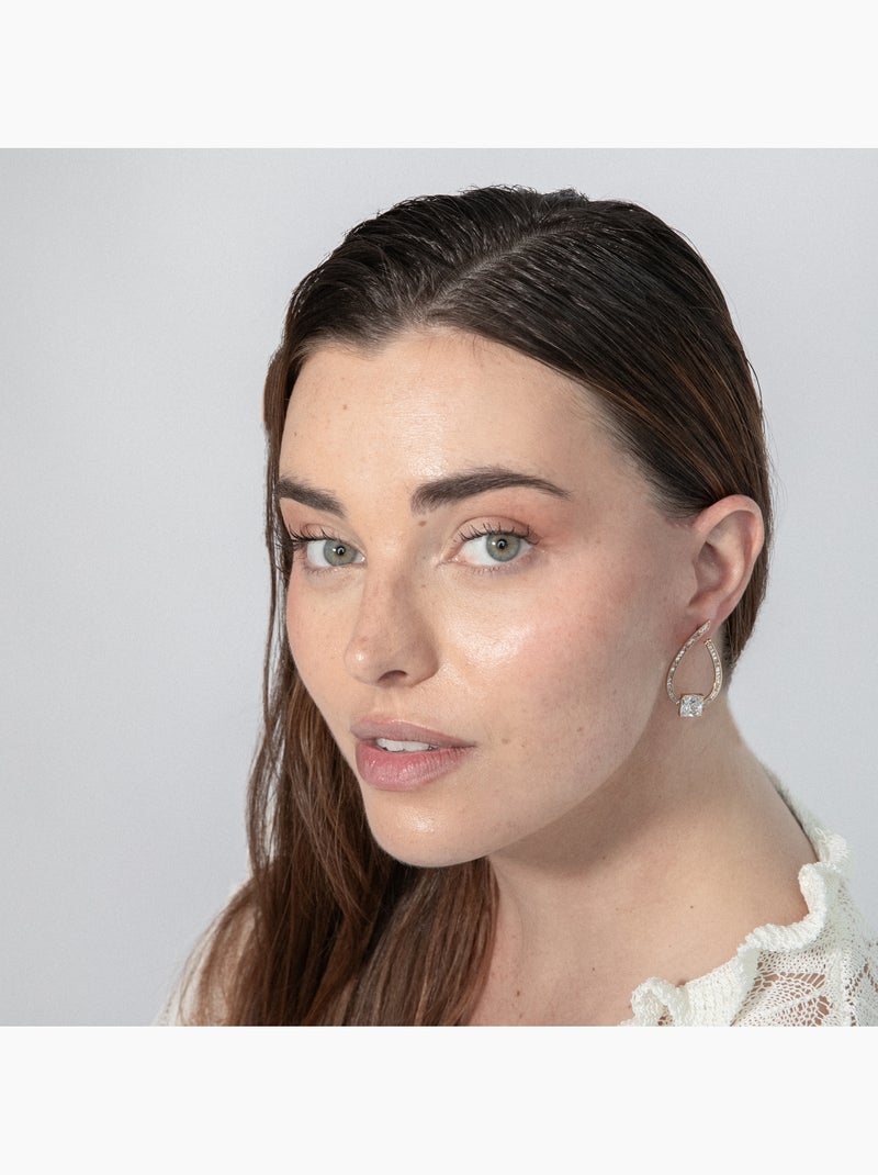 Boucles d'oreilles Luxenter en zircone finition or jaune 18k - Shuasin Argent - Kiabi