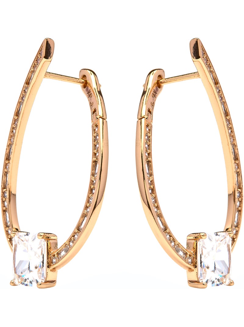 Boucles d'oreilles Luxenter en zircone finition or jaune 18k - Shuasin Argent - Kiabi