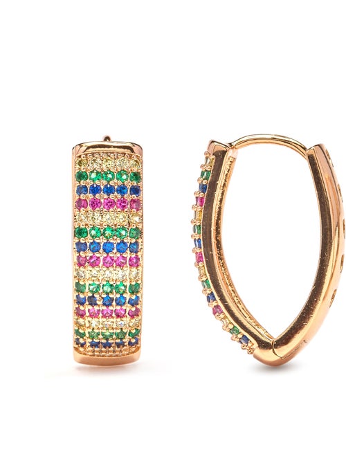 Boucles d'oreilles Luxenter en zircone finition or jaune 18k - Ydero - Kiabi