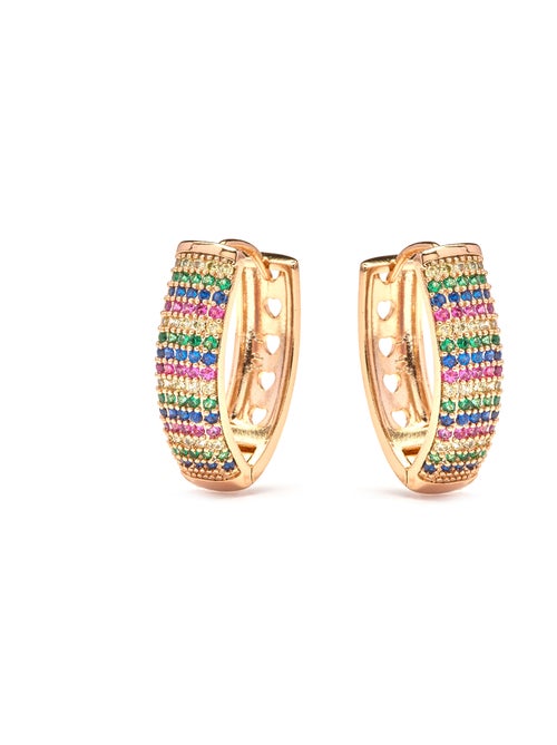 Boucles d'oreilles Luxenter en zircone finition or jaune 18k - Ydero - Kiabi